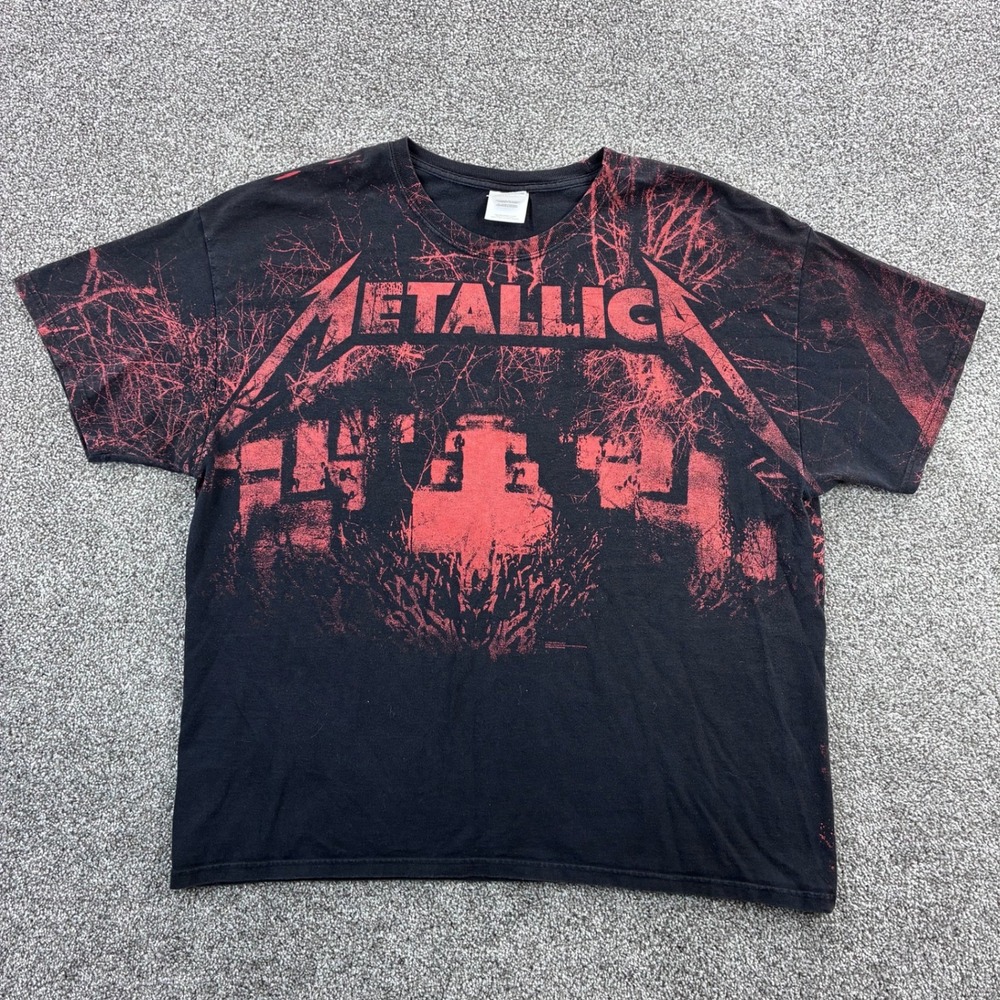 Vintage Y2K Metallica Shirt Mens 2XL Black Red Master of Puppets 2004
